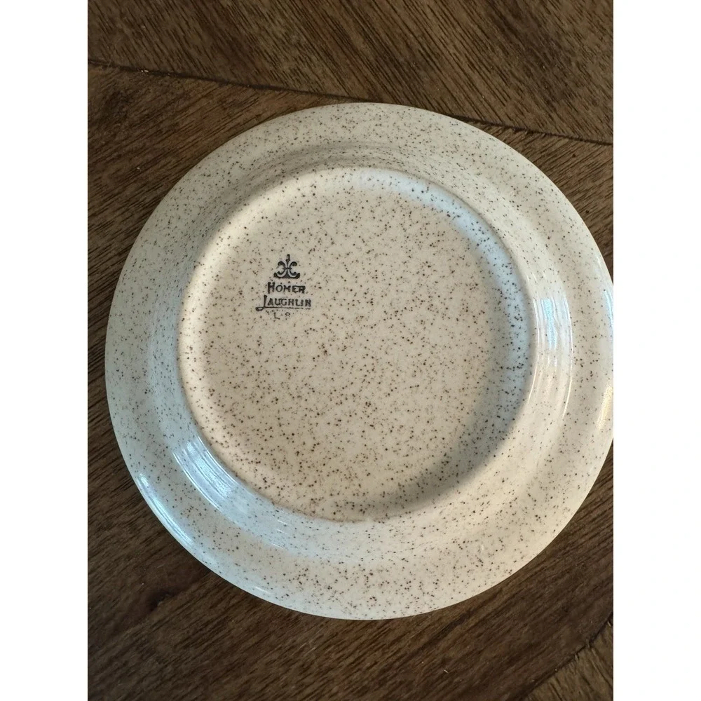 Homer Laughlin Homestead Dinnerware Wheat Stoneware ‎ Plate 4 Coffee Cups, Mugs